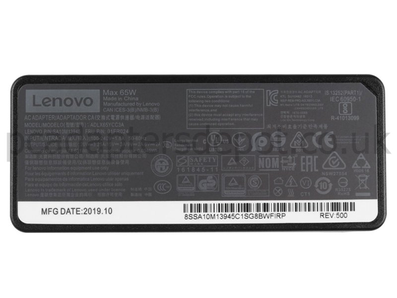 USB-C Lenovo ThinkPad X1 Yoga 4th Gen 20QF0022IX AC Adapter Charger 65W