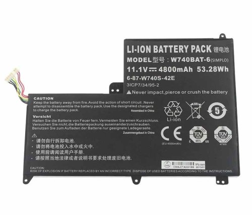 Clevo W740BAT-6 Battery 53.28Wh 4800mAh