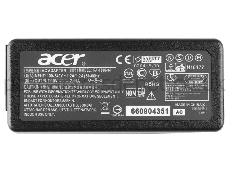 40W Acer S231HL G236HL Bbd G236HLBbd AC Adapter Charger +Cord