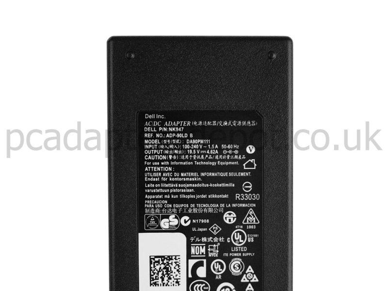 90W Dell P21G P21G001 AC Adapter Charger + Power Cord
