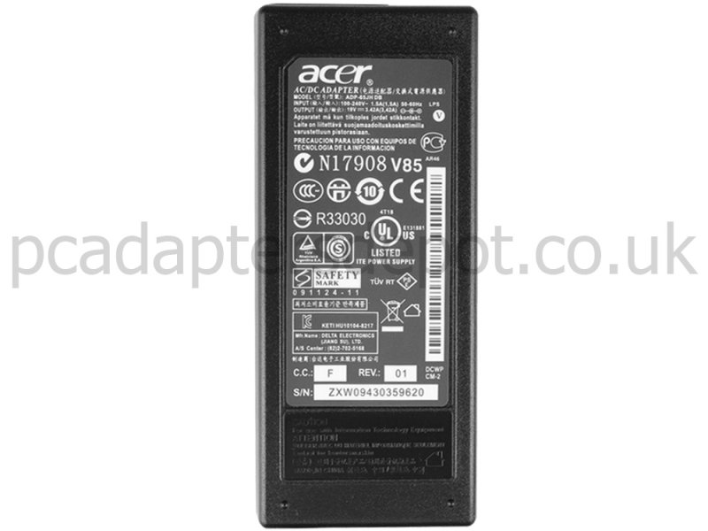 65W Acer Aspire S3-391-9415 S3-391-981 AC Adapter Charger Power Cord
