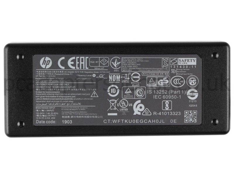 HP ENVY 13-ar0005nc 13-ar0102nc x360 AC Adapter Charger 45W