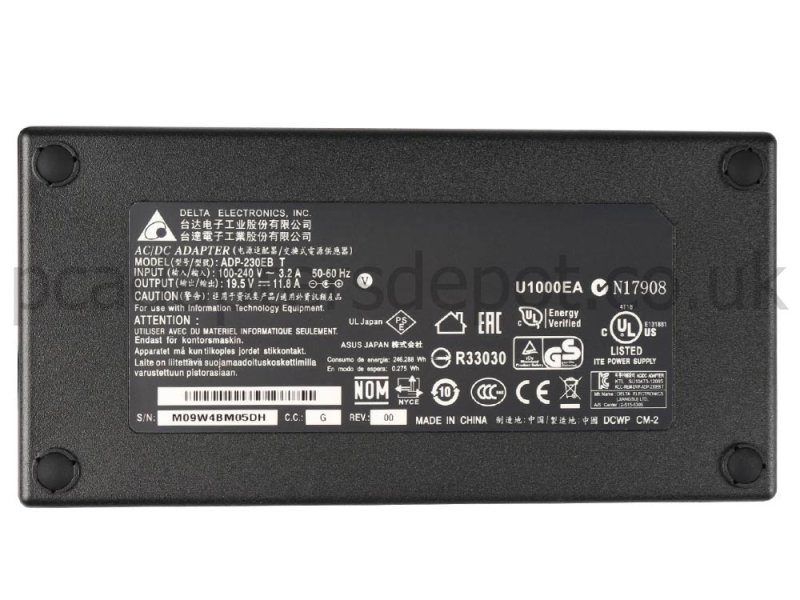 230W Slim MSI GE72MVR 7RG-061FR Adapter Charger + Free Cord