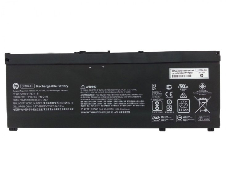 Battery HP OMEN 15-dc0010no 15-dc0036np 15-dc0307ng 4550mAh 70.07Wh - Click Image to Close