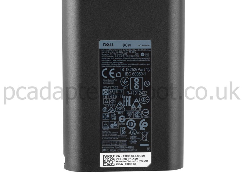 USB-C Dell Latitude 7390 2-in-1 P29S P29S002 AC Adapter Charger 90W