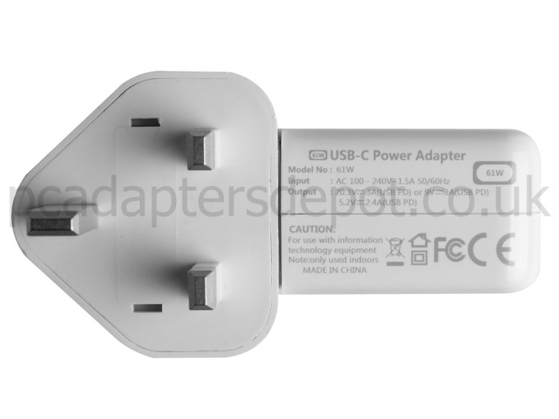 61W USB-C Apple MacBook Pro 13 M1 2020 MYD92PO/A AC Adapter Charger