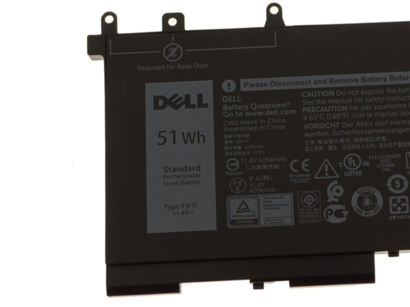 4254mAh 51Wh 3-Cell Dell 451-BBZT 4YFVG Battery