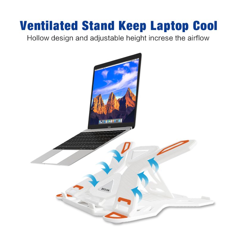 360°Rotating Laptop Stand With Phone Holder Adjustable Portable Stand for Apple 10 inch to 17 inch White