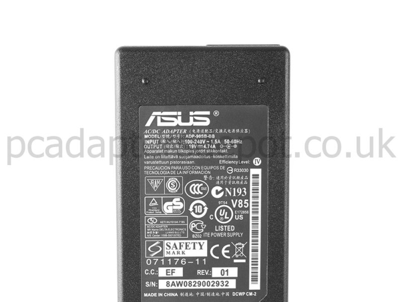 90W Asus PRO5IJK Pro5J AC Adapter Charger Power Cord
