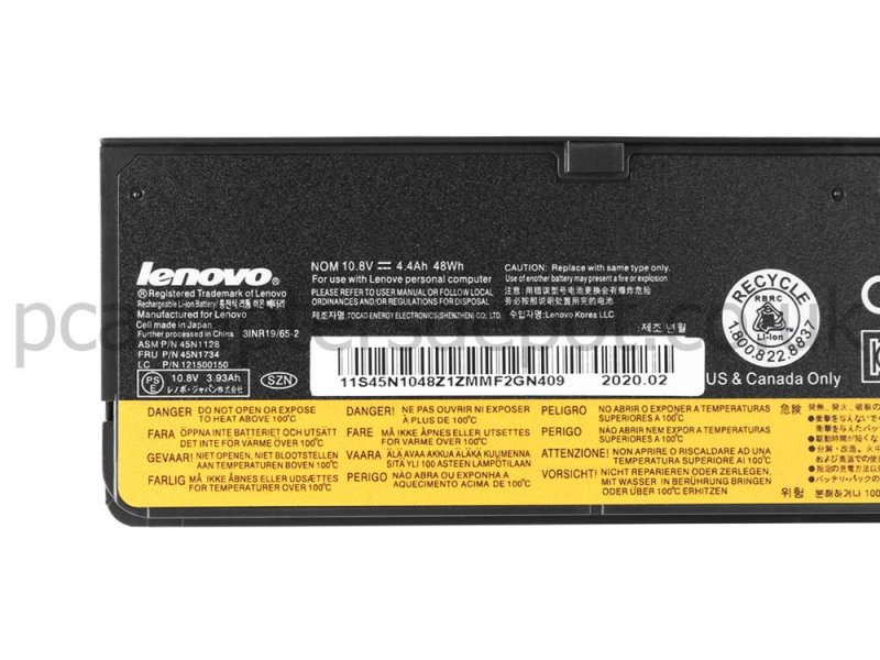 Lenovo ThinkPad L470 20J4000WMZ Battery 48Wh 4400mAh
