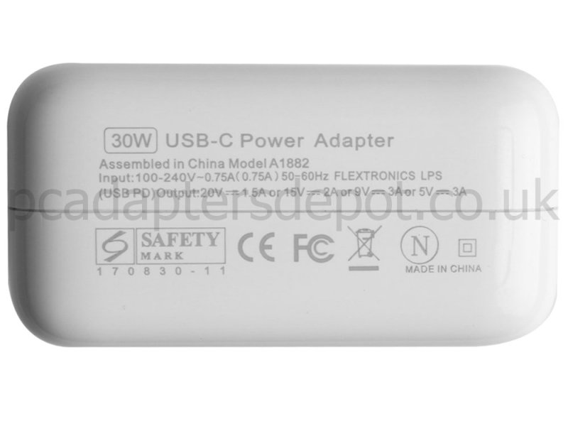 20V 1.5A 30W for Apple iPad Pro 11 A2013 Power Adapter Charger