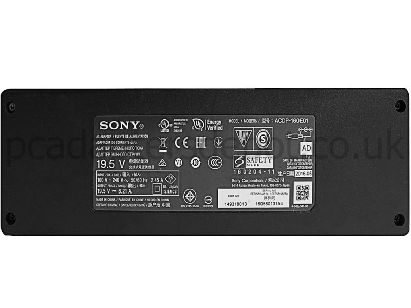 160W Sony XBR-49X800E XBR49X800E Charger AC Adapter+Free Cord