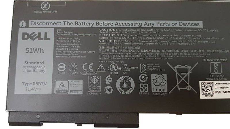 Battery Dell Latitude 5500 P80F P80F001 4255mAh 51Wh