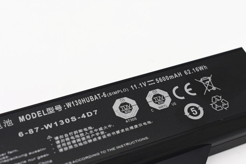 Clevo W130EW Battery 62.16Wh 5600mAh 6-Cell