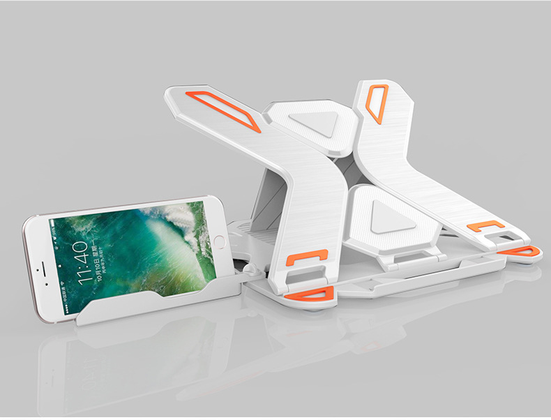 360°Rotating Laptop Stand With Phone Holder Adjustable Portable Stand for Apple 10 inch to 17 inch White